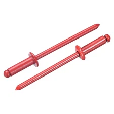 50Pcs 1/8"x3/8" Round Head Blind Rivets, Zinc-Plated Carbon Steel, Red