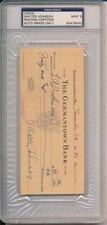 Walter Johnson Signed Check PSA / DNA Mint 9 Autograph