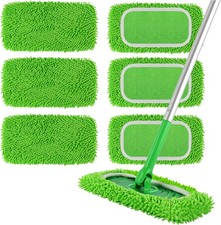 6Pcs Reusable Microfiber Mop Pads Compatible with Swiffer Sweeper, Wet and Dry
