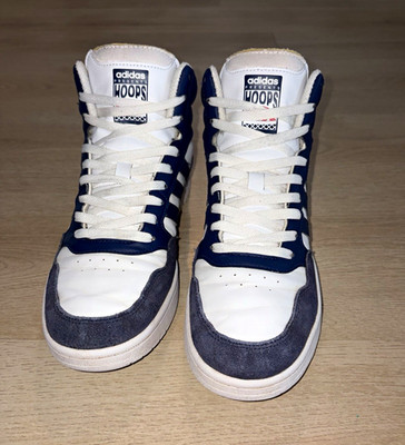 adidas Hoops 3.0 Mid Herren Sneaker Mid Top gepolstert Weiß/Blau EU 42