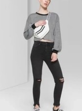 Women's High-Rise Distressed Skinny Jeans -Wild Fable -Black - 6 Or 8