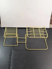 Vtg Retro Yellow Rubbermaid Wire Dish Cup Saucer Plate Stand Rack Organizer