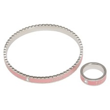 Marc Jacobs The Medallion Metal Bangle Ring 2Way Accessory Women Silver One Size
