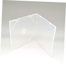5.2mm CD Case, Slim Single Clear PP Poly Plastic Cases with Outer Sleeve, 100