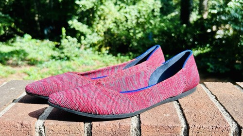 Ballerine Rothys The Point donna W9 rosso maglia tessuto casual comode scarpe - Foto 2 di 8