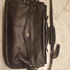 Vintage Coach 5265 Black Leather Briefcase Messenger Bag   Made in USA, 1995