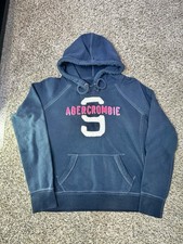 Abercrombie Fitch Y2K Hoodie Women s Size Large Sweatshirt Spellout Preppy