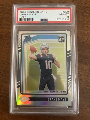 2024 PANINI DONRUSS OPTIC HOLO #229 DRAKE MAYE ROOKIE RC PSA 8