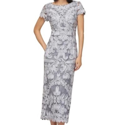 JS Collections Soutache Lace Cocktail Dress Gunmetal Gray Sheath Size 6 NWT  | eBay