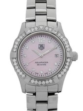 TAG Heuer Aquaracer 10P Diamond Bezel Quartz Watch WAF141B.BA0813 Pink Shell