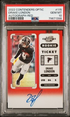 2022 Contenders Optic Drake London Autograph Red #/149 - PSA 10