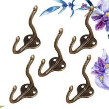 5 Pcs Antique Wall Hook Clothes Alloy Entrance Decorative Closet Hooks
