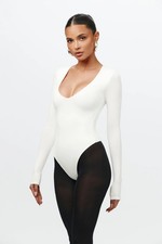 Naked Wardrobe 3X White Sculpt V-Neck Bodysuit NWT 54 Retail