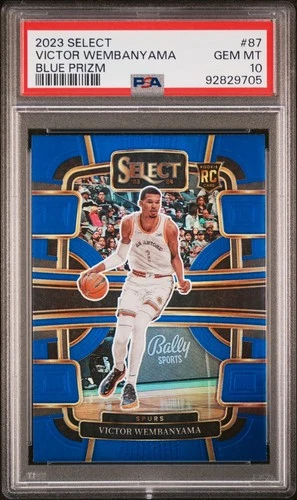 2023-24 Panini Select Victor Wembanyama #87 Blue Concourse Prizm RC PSA 10
