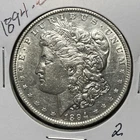 1894-O MORGAN SILVER DOLLAR, AU DETAILS