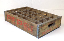Pepsi Cola Wood Crate Case w/ Dividers Memphis, Tenn 1970's Vintage Decor