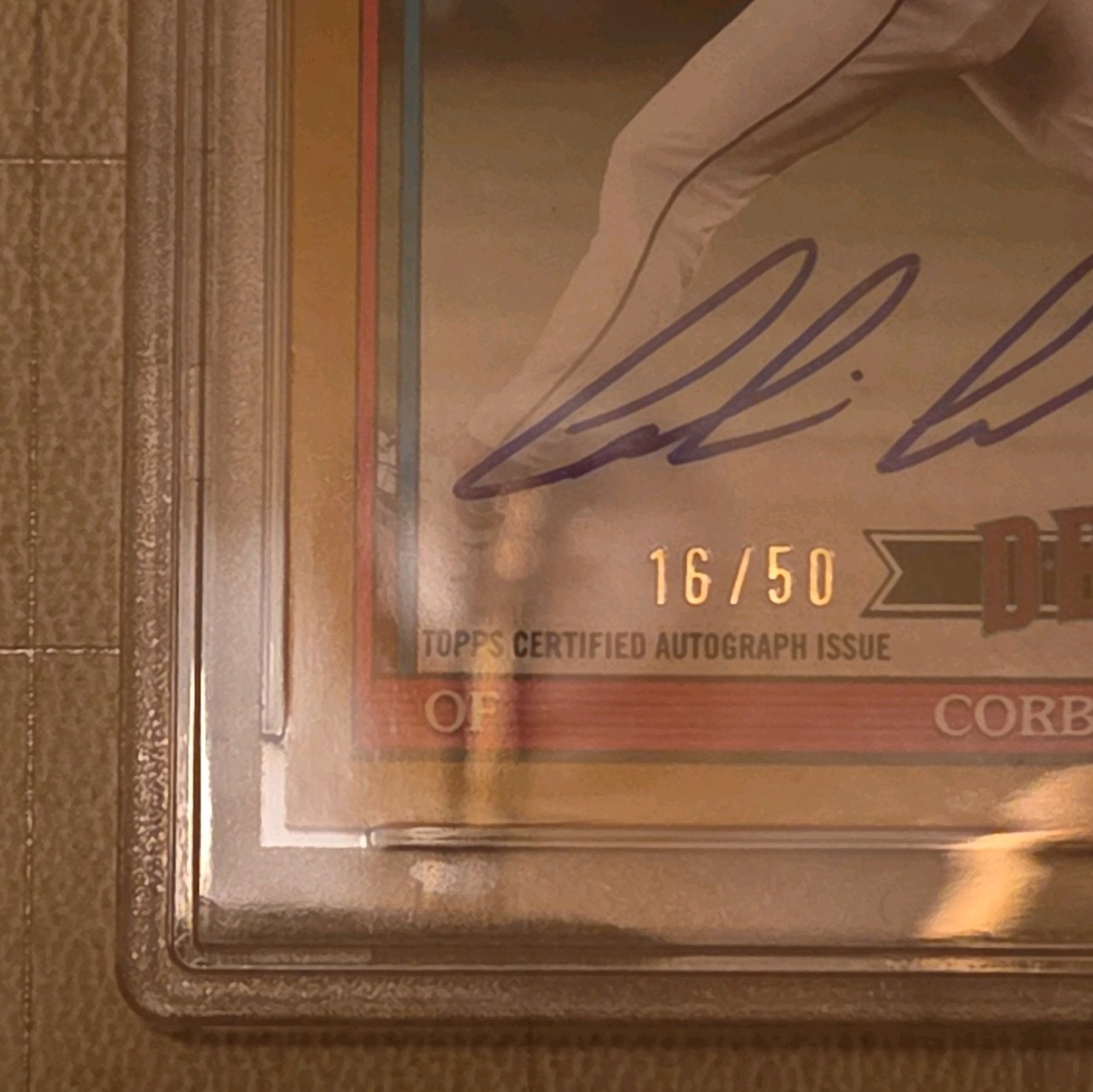 Topps 2026 Corbin Carroll 1991 Topps Autograph Gold 45/50 #CC PSA 8 view 4