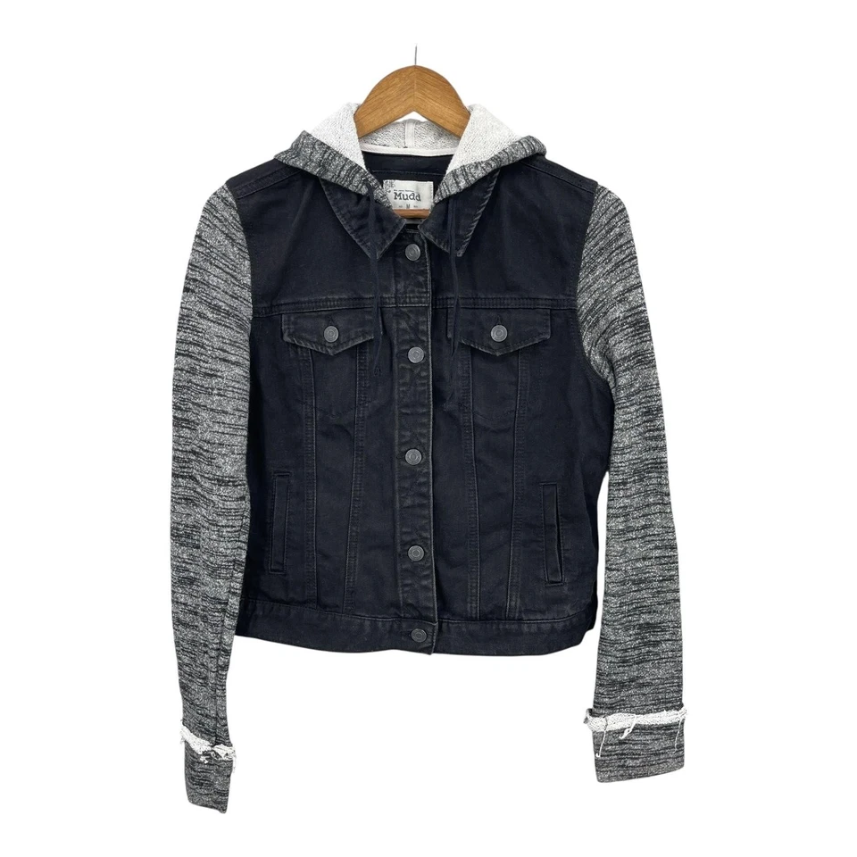 Chaqueta Mudd De Colección Y2K Mujer Tejida Sudadera con Capucha Ropa de Calle Denim Suéter Manga Talla M Foto 4 de 4