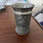 Vintage SKS ZINN 95% Pewter West German Shot Glass 3 Different Scenes Minstrels — photo 2