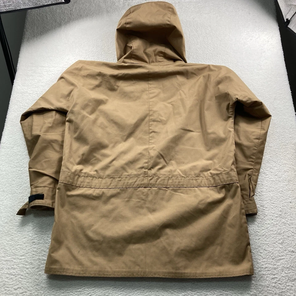 Chaqueta Parka De Colección Columbia Lona Para Hombre Grande Tostada Cremallera Completa Con Capucha Botón Foto 4 de 4