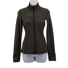 Lululemon Define Jacket Herringbone Women Olive Green Activewear Size 2