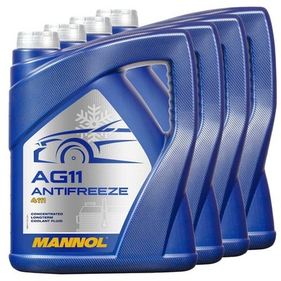 Kühlerfrostschutz Konzentrat MANNOL AG11 Longterm -40°C 4x 5 Liter blau