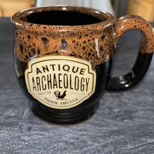 Antique Archaeology American Pickers Sunset Hill Stoneware Coffee Mug Brown #B
