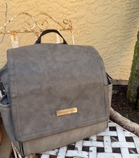 Petunia Pickle Bottom Gray Backpack Diaper Bag Polka Dot Interior Pockets