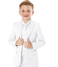 boys white tuxedo 5 Piece Slim Fit Set Size 7 ALL THAT YOU NEED NWOT