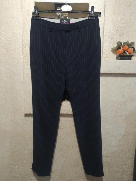 Women Etro Trousers Navy Wool 38 / M / 46