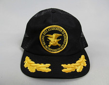 Vintage NRA Trucker Hat Cap Snapback Scrambled Eggs Black Gold Patch Made USA