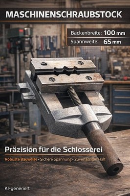 Maschinenschraubstock 100 mm Backenbreite, 65 mm Spannweite (Lager-Restposten#OK
