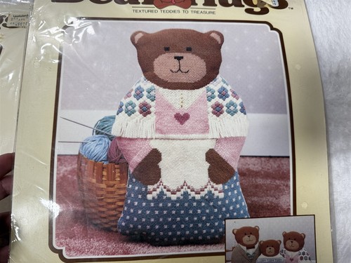 VINTAGE DIMENSIONS BEAR HUGS CHESTER & EMMA NEEDLEPOINT KITS - Picture 5 of 11
