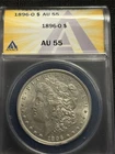 1896 O Morgan Silver Dollar ANACS AU55 Almost Uncirculated Better Date Coin