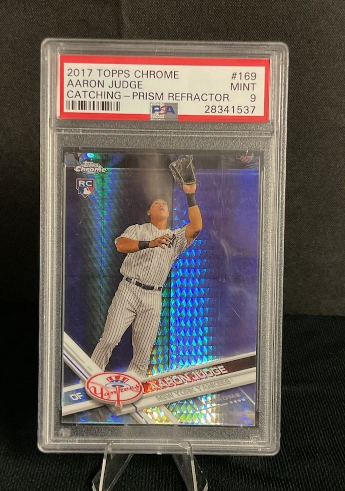 2017 Topps Chrome Aaron Judge Catching Prism Ref #169 PSA 9 - Rookie Card