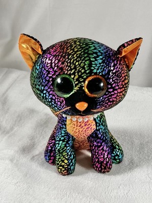 Ty Beanie Boos Spellbound TySilk Cat Kitten Plush Animal Toy Halloween Rainbow
