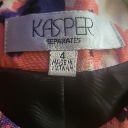 Kasper Women's Dress Jacket Size 4 Looks like a watercolor Great Condition - Picture 3 of 9