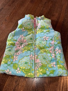 Lilly Pulitzer Girls Down Reversible Vest Sz L 12 14
