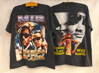 MIB VTG Men In Black Movie Promo Will Smith Tommy Lee Jones XL T-Shirt REPRINT