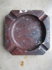 alter roter Aschenbecher Marmor ca 12 x 12 cm quadratisch Ascher 50er 60er rot