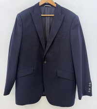Hackett Men’s Navy Wool Twill 2-Piece Suit 36R Regular Two-Button