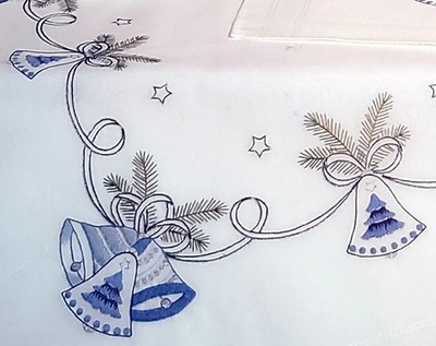 Rico Design 31004 Embroidery Table Runner Christmas  Blue Bells