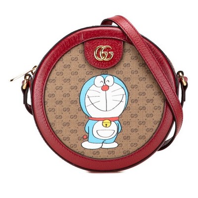 GUCCI   Doraemon Mini GG Supreme Shoulder Bag 625216 red PVC Leather 393949