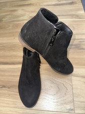 Little Girls Cat And Jack Black Suede Ankle Boots Girls Size 4 Side Zip Booties