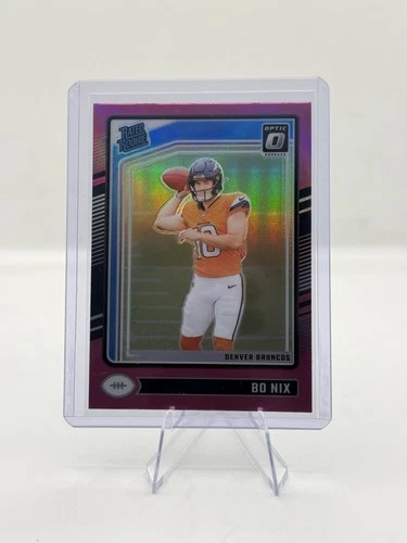 2024 Panini Donruss Optic Rated Rookie Bo Nix #209 Pink Prizm (RC)