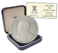Lesotho 10 Maloti Silver, 1988, KM #50, Mint Commemorative