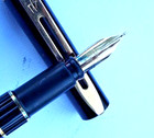 Marbleized Waterman Laureat Fine Gold Plt Nib Fountain Pen GF Trim France — photo 6