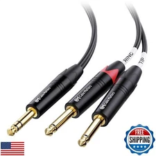 Cable Matters 6.35mm TRS to Dual TS Insert Cable (1/4 TRS to 2 TS Cable) - 6 