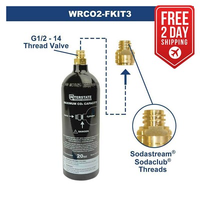 20oz Co2 Pin Ventil Zylinder Tank Paintball Mit Sodastream Tank Conversion Adapter Ebay