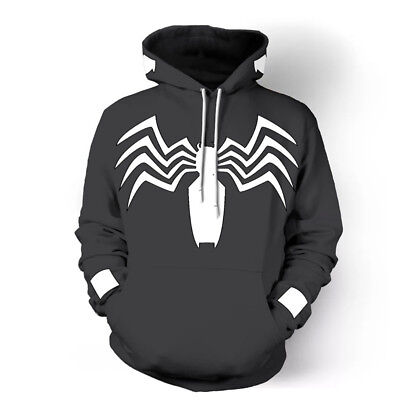 Venom Spiderman 3D Hoodie Pullover Sweater Marvel Cosplay Jumper Sweatshirt Coat